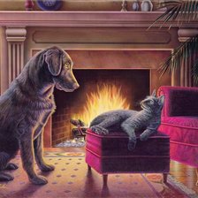 Схема вышивки «у камина»