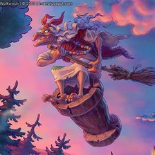 Схема вышивки «Баба Яга»