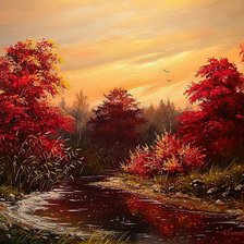 Схема вышивки «багряная осень»