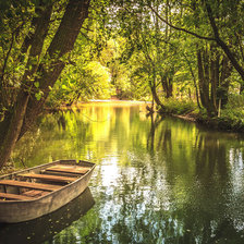 Схема вышивки «озеро, лодка»
