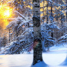 Схема вышивки «закат зимой»