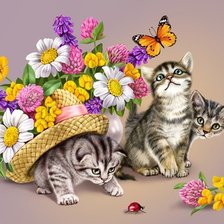 Схема вышивки «Котята»