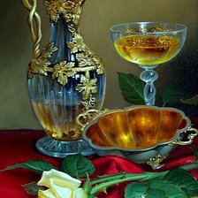 Схема вышивки «кувшин и роза»