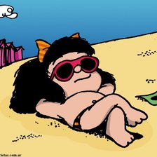 Mafalda en la playa