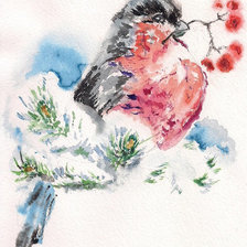 Схема вышивки «Снегирь»