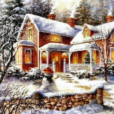 Схема вышивки «nastrojowo-zima»