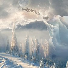 Схема вышивки «сани в небе»