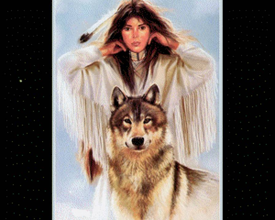 девушка и волк - девушка - предпросмотр