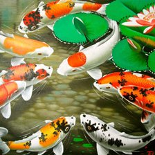 Схема вышивки «карпы кои»