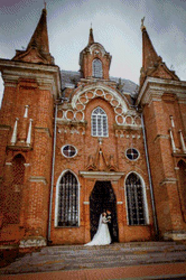 Влюбленные - влюбленные, любовь, архитектура, свадьба, пара, г, церковь, храм - предпросмотр