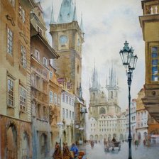 Схема вышивки «Улочка Праги»