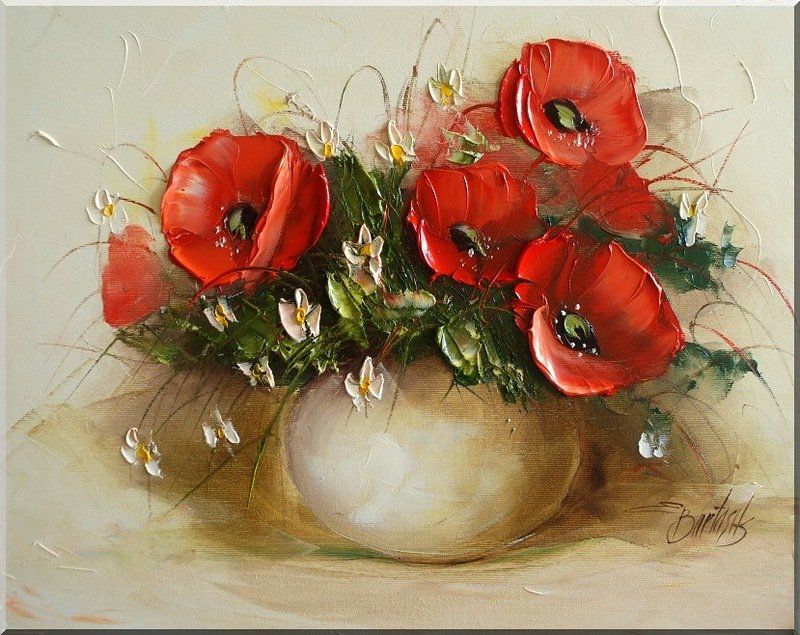 Маки в вазе - оригинал