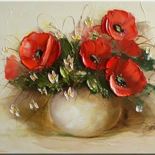 Схема вышивки «Маки в вазе»