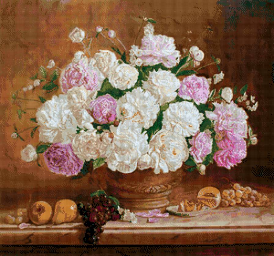 Розы. - цветы, натюрморт, виноград - предпросмотр