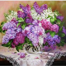 Схема вышивки «сирень»