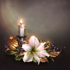 Схема вышивки «Свеча и цветок»