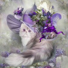 Схема вышивки «Кот в шляпе»