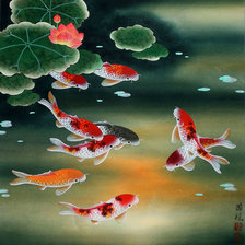 Схема вышивки «9 рыбок»