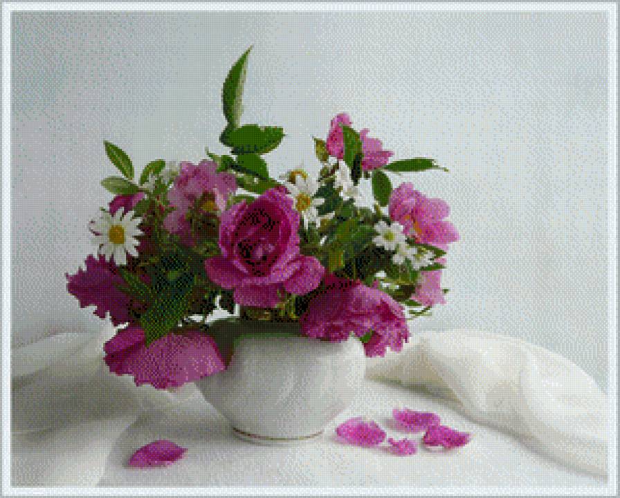 Цветы - живопись, цветы, красота, картина, букет - предпросмотр