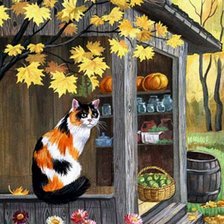 Схема вышивки «котик заскучал»