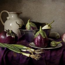 Схема вышивки «Натюрморт с баклажанами»