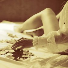 Схема вышивки «a leaf»