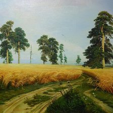 Схема вышивки «Рожь с картины И.Шишкина»