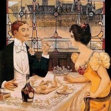 Схема вышивки «Pareja en el café»