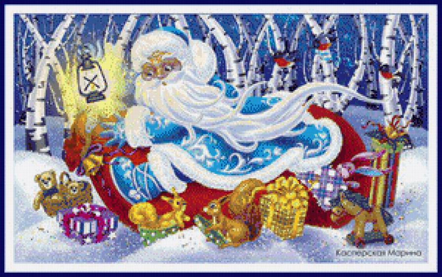 Дед мороз - снег, подарки - предпросмотр