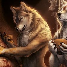 Схема вышивки «Волки»