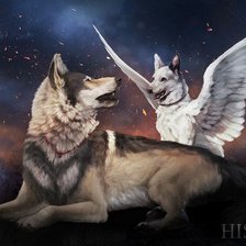 Схема вышивки «Волки»