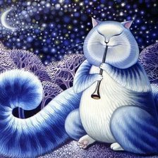 Схема вышивки «Кот-музыкант»