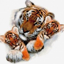 Схема вышивки «тигры»