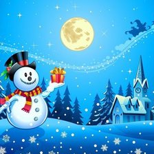 Схема вышивки «Снеговик»