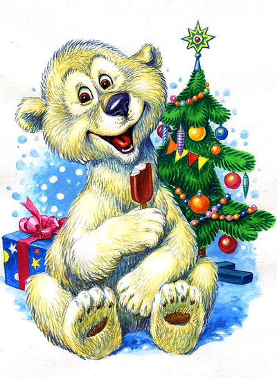Медвежонок - елочка, медвежонок, новый год - оригинал