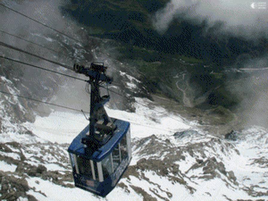 Канатная дорога - снег, кабина, горы - предпросмотр