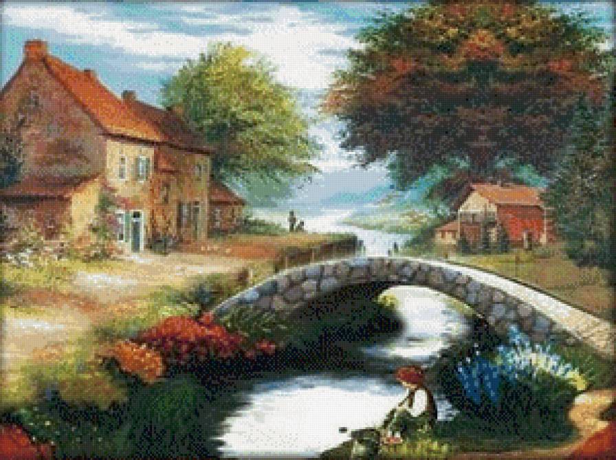 Деревня у реки - предпросмотр