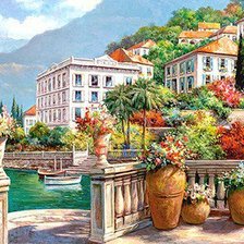 Схема вышивки «Цветы на набережной»