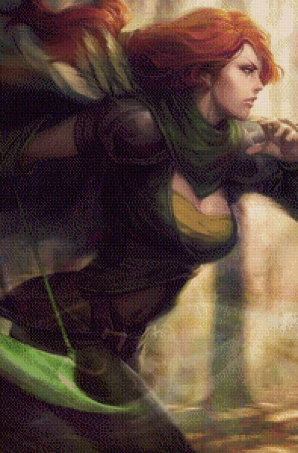 windranger - бегунья, дота2, зелень - предпросмотр