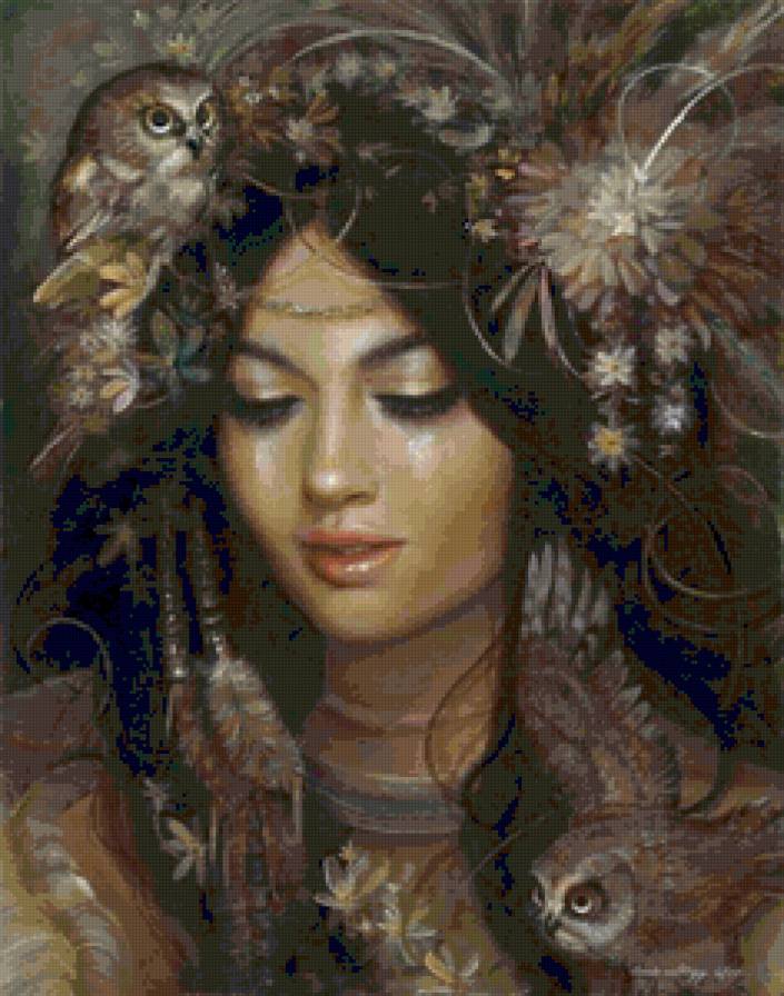 картина - женщина портрет красавица девушка - предпросмотр