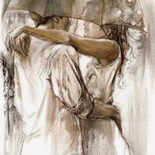 Схема вышивки «пара под зонтом»