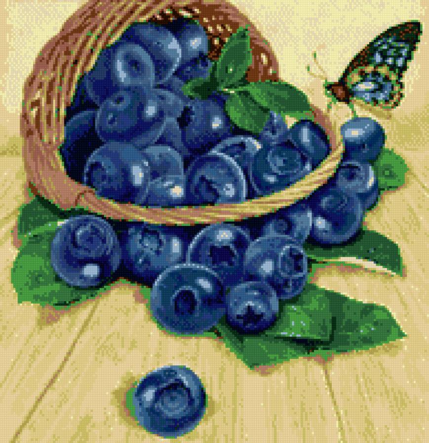 корзинка с черникой - предпросмотр
