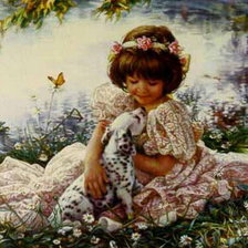 Девочка с щенком