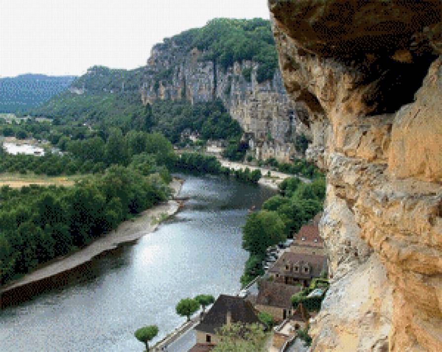 Город на реке - река, дома., вода - предпросмотр