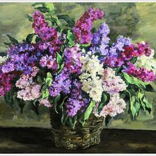 Схема вышивки «Сирень в корзине»