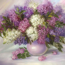 Схема вышивки «сирень»