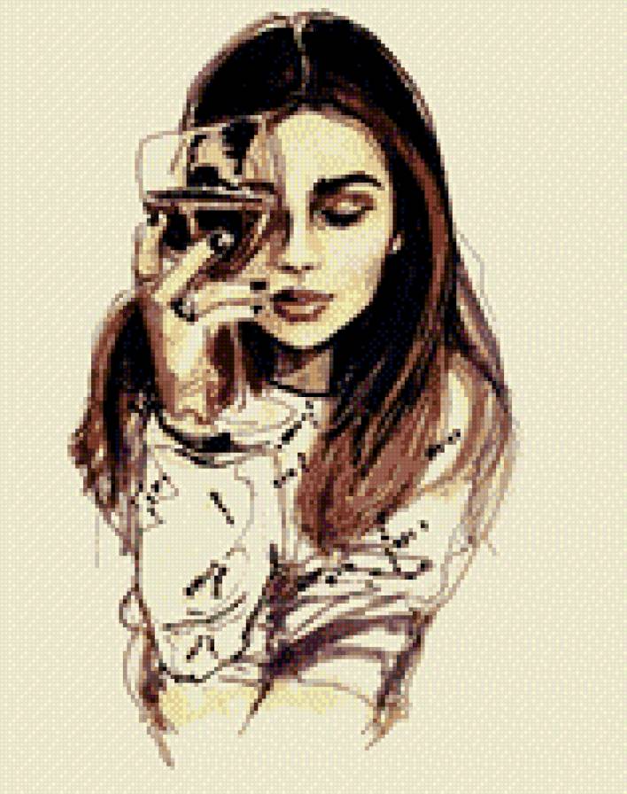 девушка с бокалом 25 - предпросмотр