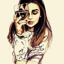 Схема вышивки «девушка с бокалом 25»