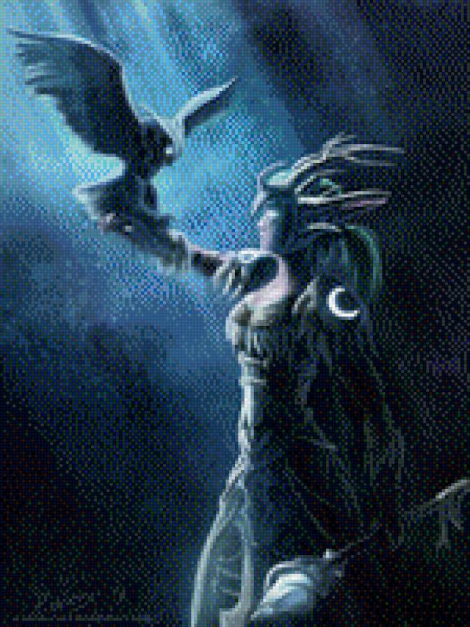 Друид - красота, эльф, иллюстрации, природа, фентази, девушка - предпросмотр