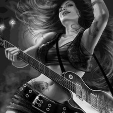 Схема вышивки «гитаристка»